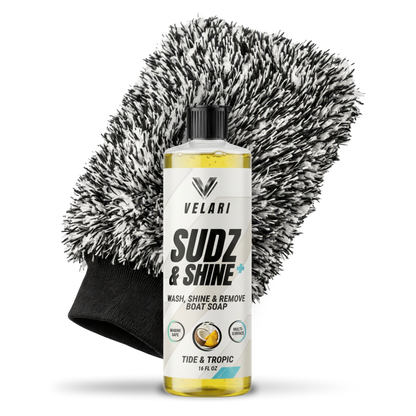 velari microfiber wash mitt premium boat cleaning mitt gray black