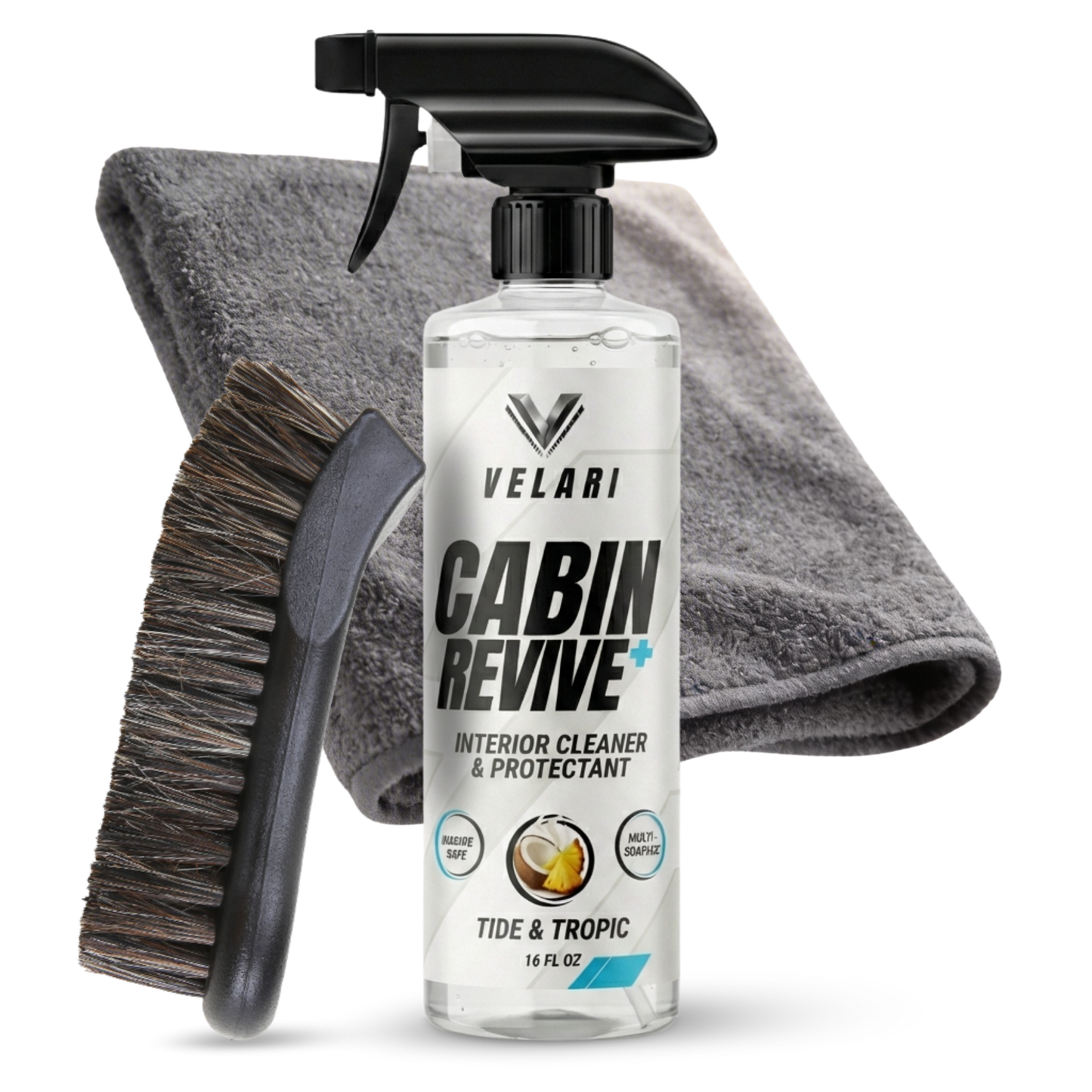 velari interior care kit cabin revive cleaner microfiber towel and detailing brush