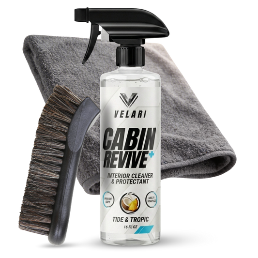 velari interior care kit cabin revive cleaner microfiber towel and detailing brush