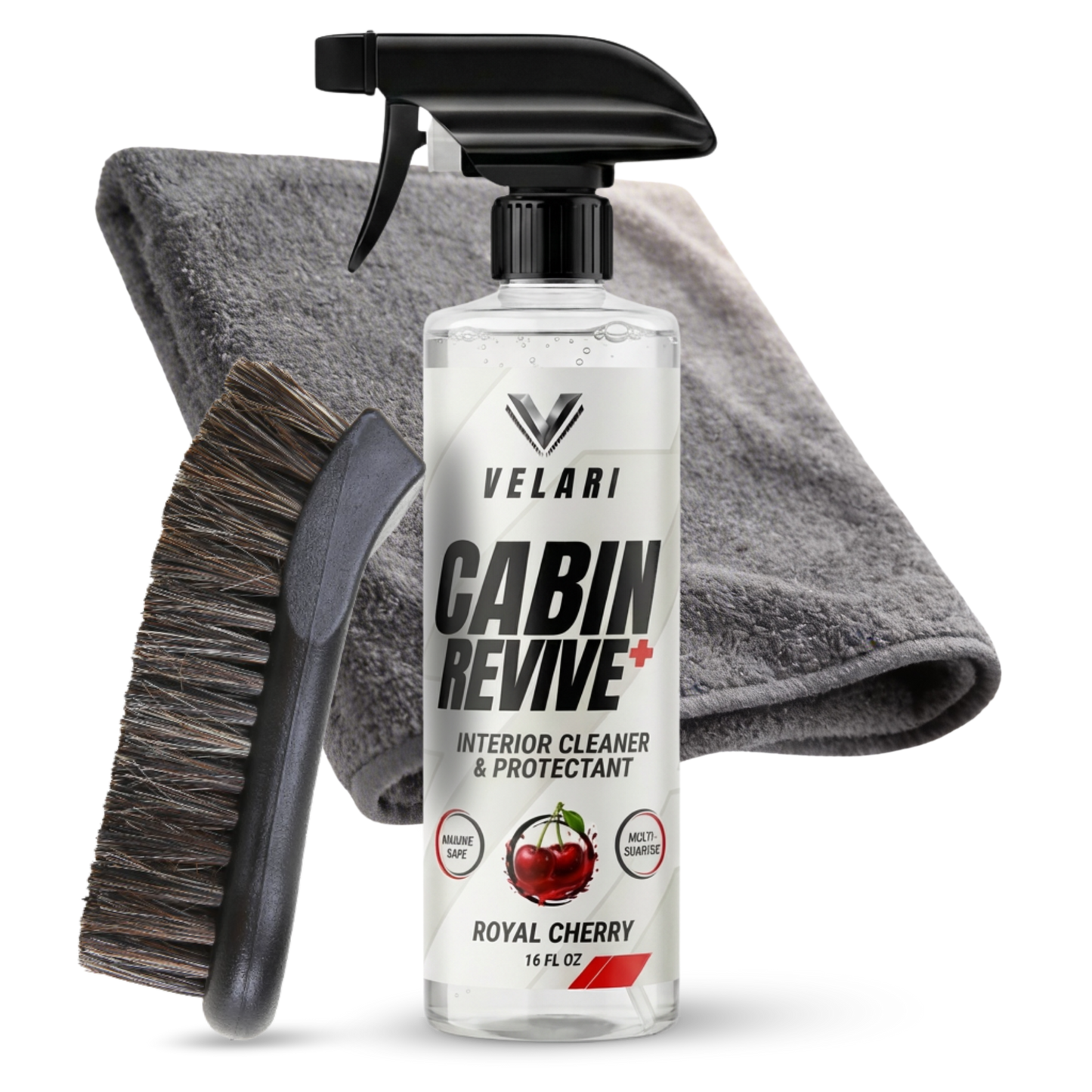 velari cabin revive interior cleaner with microfiber towel and brush marine detailing kit