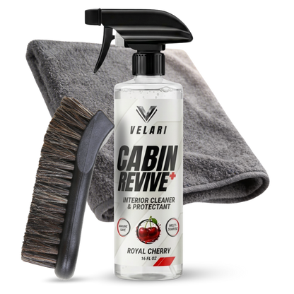 velari cabin revive interior cleaner with microfiber towel and brush marine detailing kit