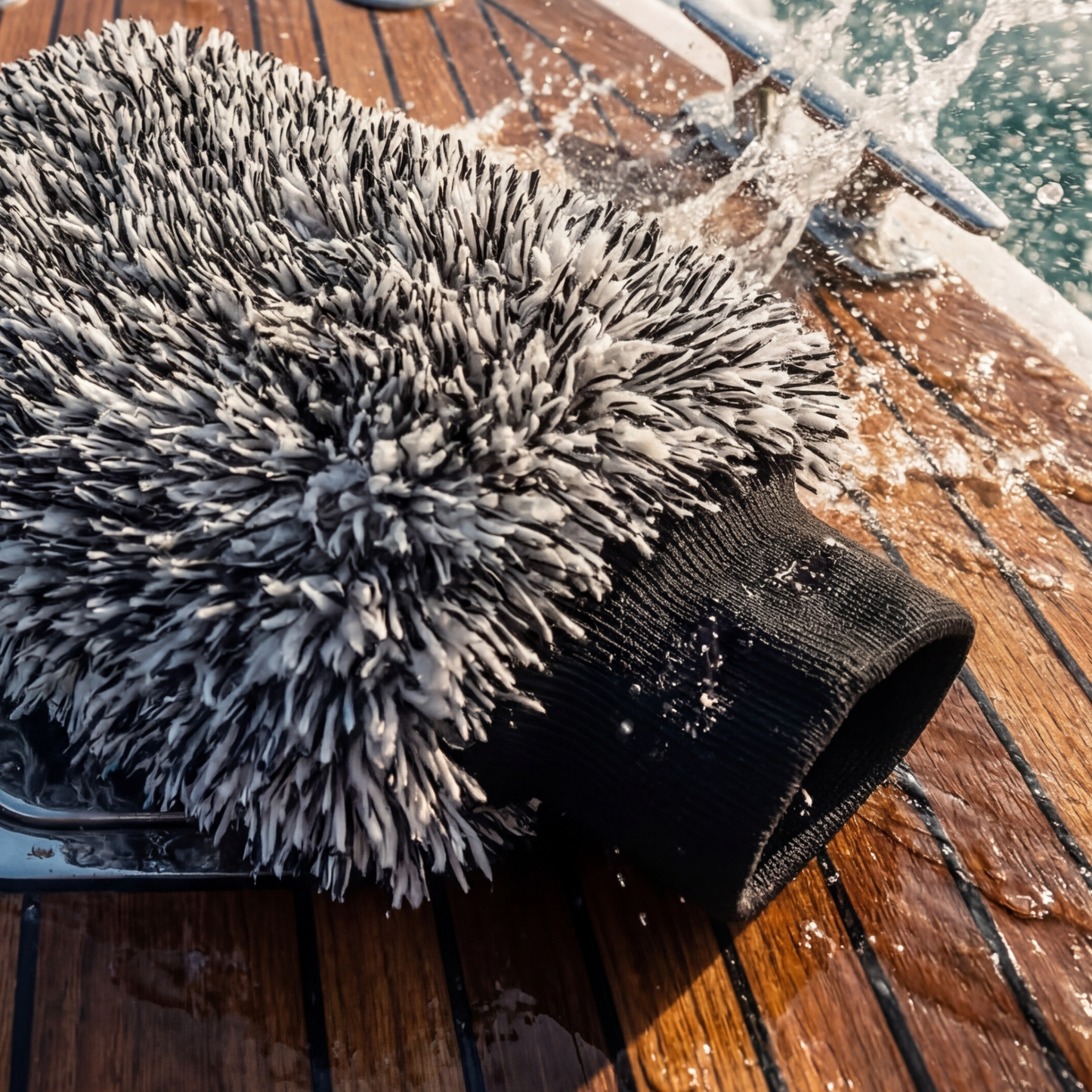 marine wash mitt for boat cleaning