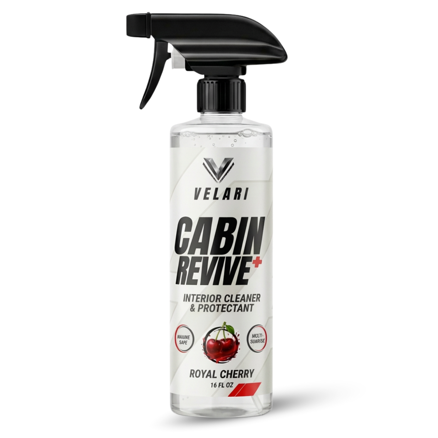 velari cabin revive interior cleaner product bottle close up