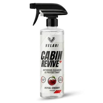 velari cabin revive interior cleaner product bottle close up