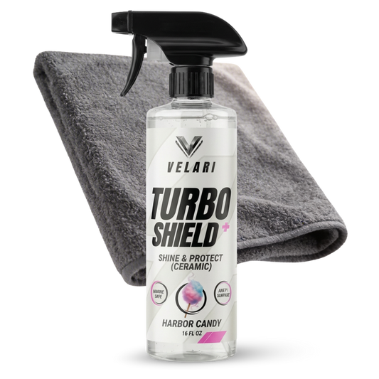 velari turbo shield ceramic detail spray with microfiber towel boat shine and protect kit